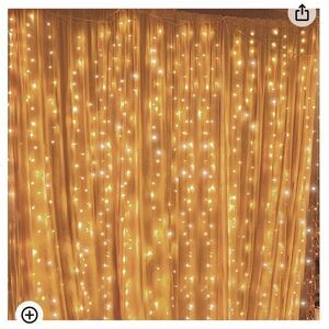 Twinkle Star 300 LED Window Curtain String Lights Indoor Outdoor Warm White